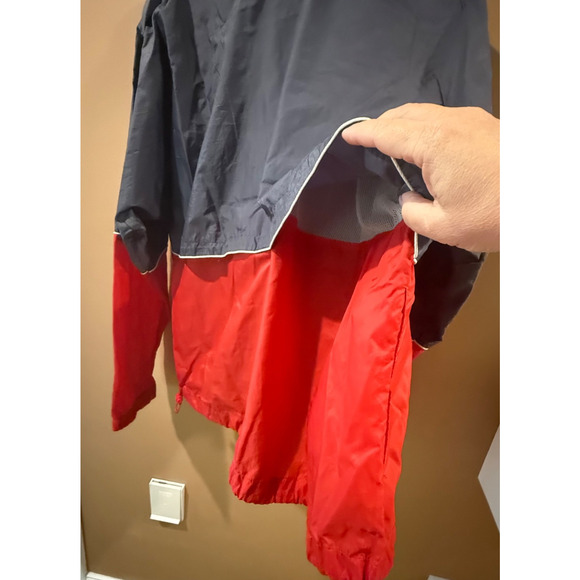 Vintage Nike Jacket Windbreaker Mens 80s Gray Tag Blue Red Nylon Mens LARGE - Picture 4 of 8